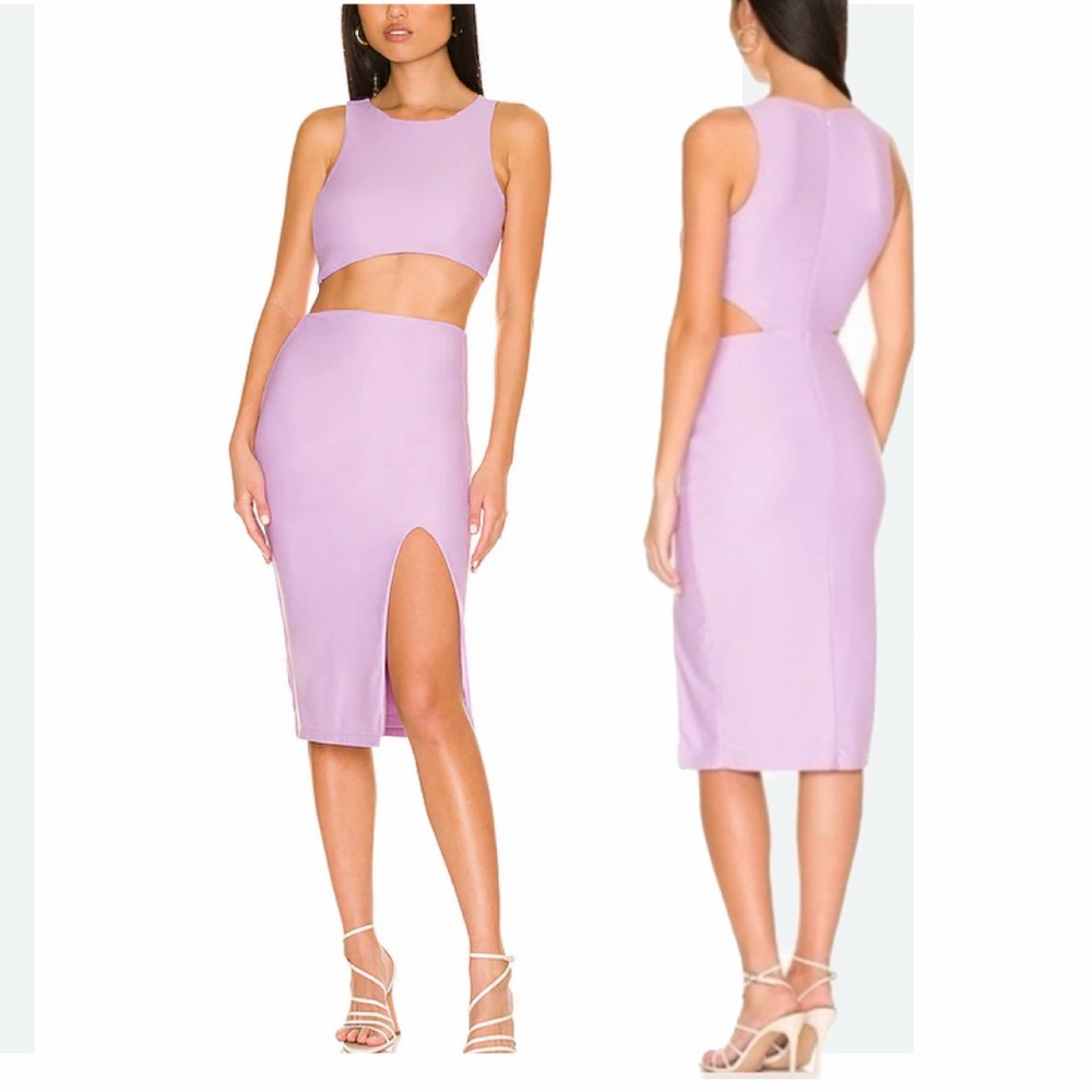 Superdown Revolve Amira Cut Out Midi Dress Purple Size Small
